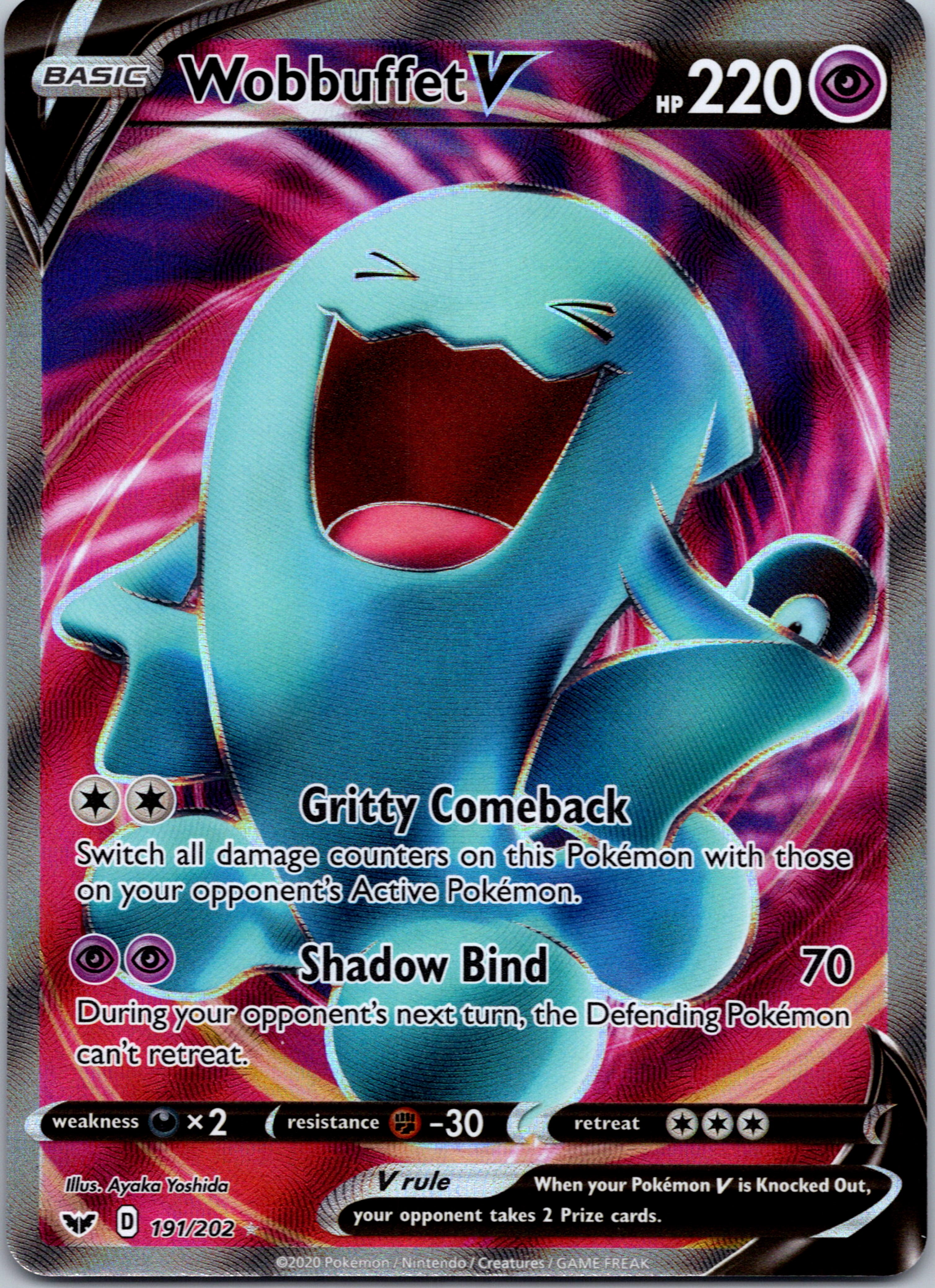 Wobbuffet V (Full Art) (191/202) [SWSH01: Sword & Shield Base Set]