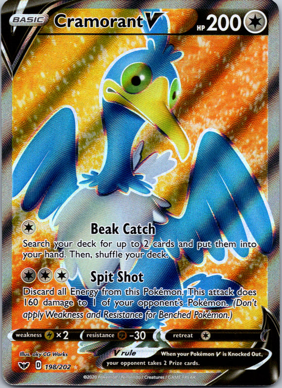 Cramorant V (Full Art) (198/202) [SWSH01: Sword & Shield Base Set]