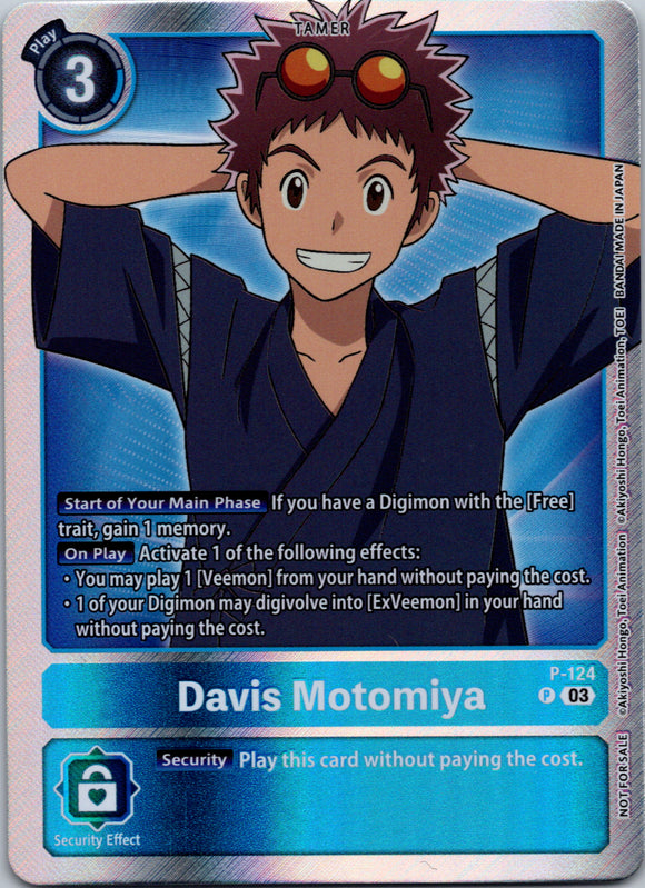 Davis Motomiya - P-124 (Tamer Party Pack -The Beginning- Ver. 2.0) [P-124] [Digimon Promotion Cards] Foil