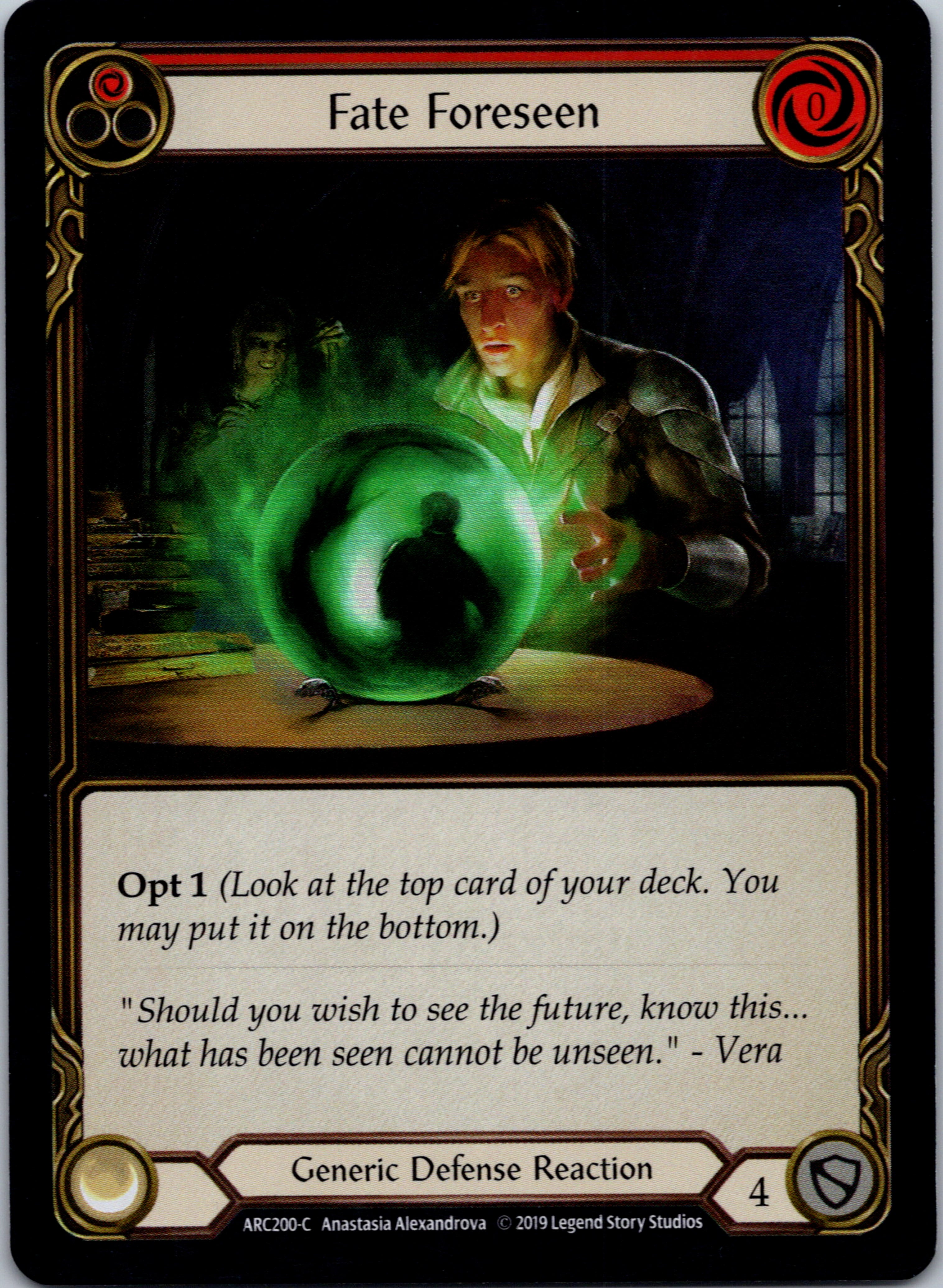 Fate Foreseen (Red) [ARC200-C] 1st Edition Rainbow Foil