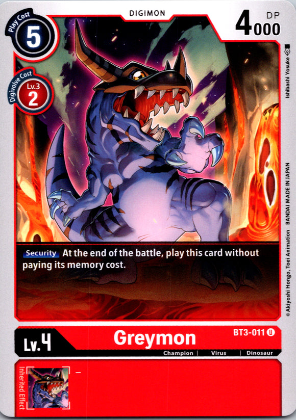 Greymon - BT3-011 [BT3-011] [Release Special Booster] Normal