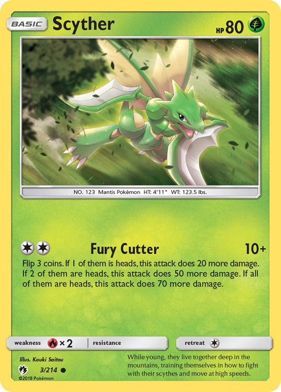 Scyther [3/214] [SM - Lost Thunder] Reverse Holofoil