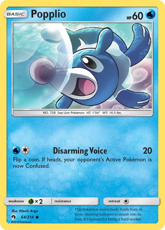 Popplio (64) [64/214] [SM - Lost Thunder] Reverse Holofoil