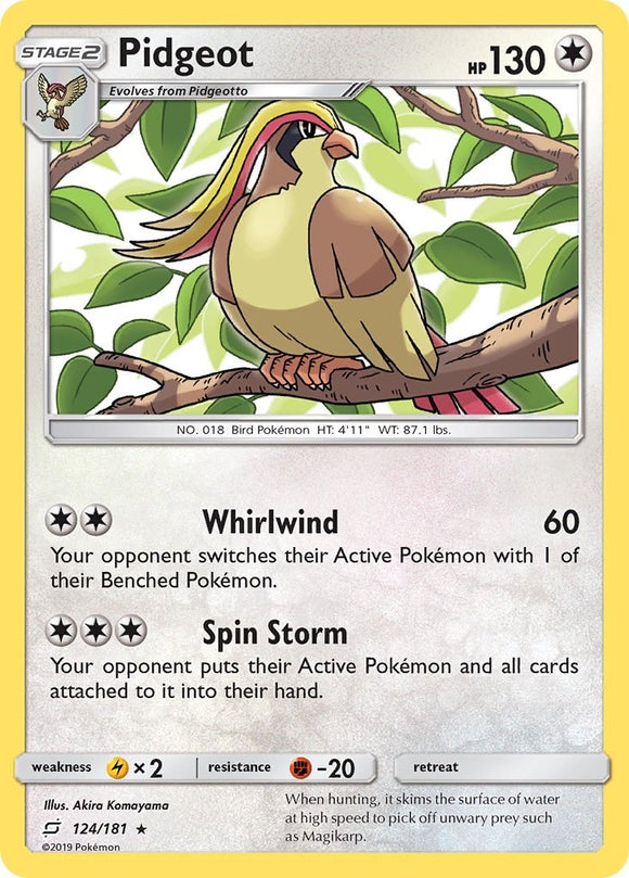 Pidgeot [124/181] [SM - Team Up] Reverse Holofoil