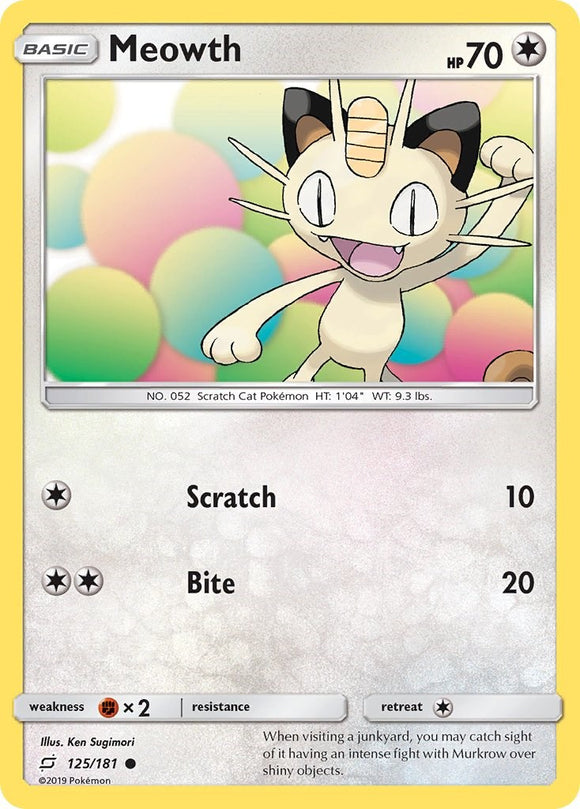 Meowth [125/181] [SM - Team Up] Reverse Holofoil