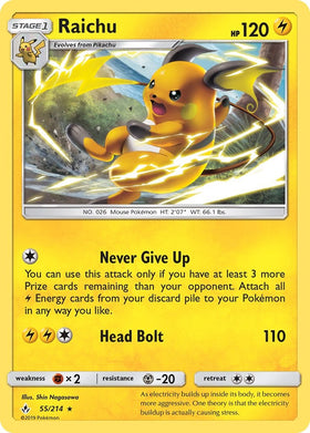 Raichu [55/214] [Unbroken Bonds] Reverse Holofoil