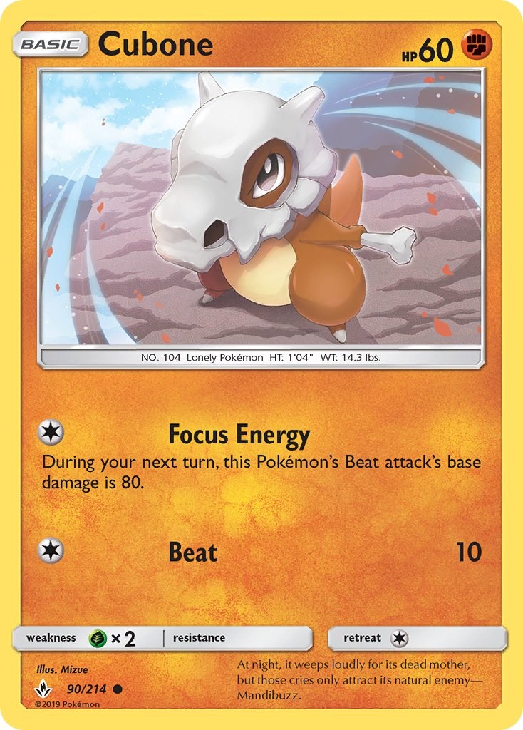 Cubone [90/214] [Unbroken Bonds] Reverse Holofoil