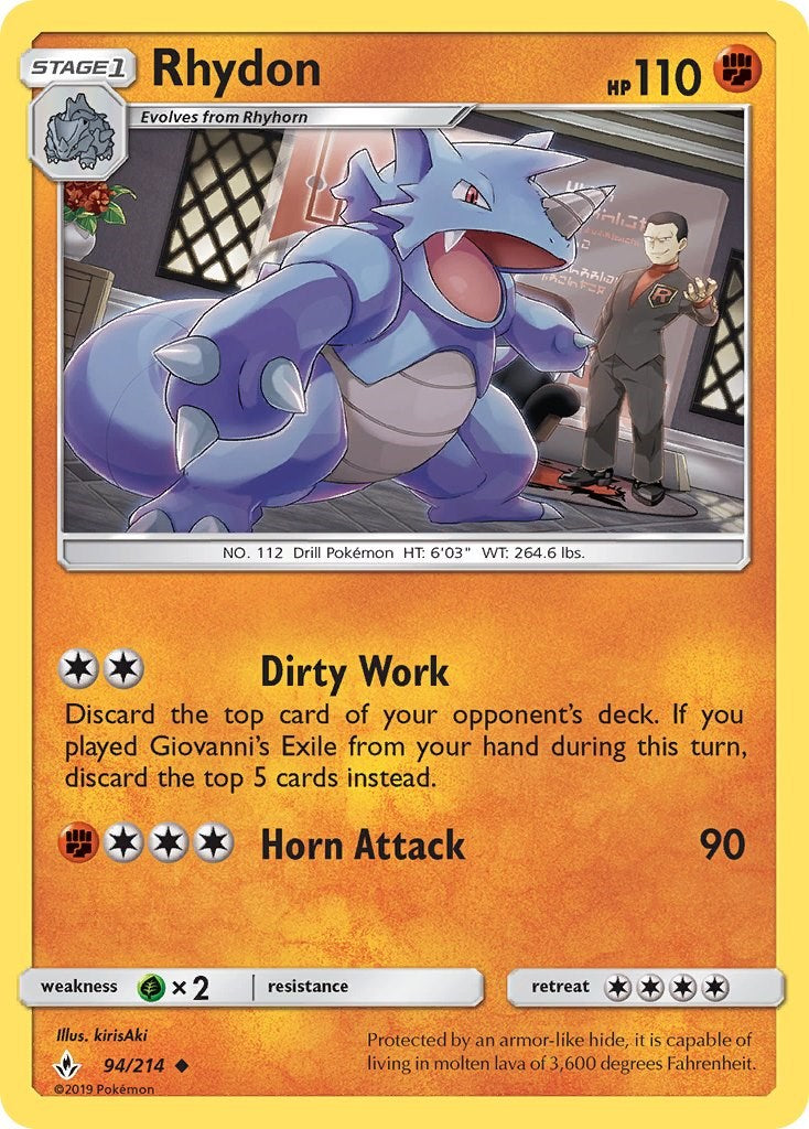 Rhydon [94/214] [Unbroken Bonds] Reverse Holofoil