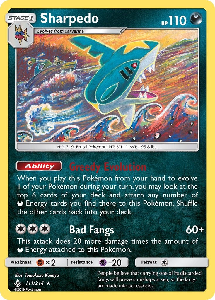 Sharpedo [111/214] [Unbroken Bonds] Reverse Holofoil