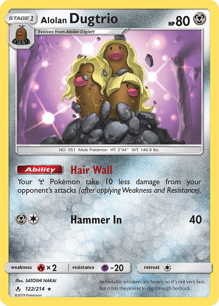 Alolan Dugtrio [122/214] [Unbroken Bonds] Reverse Holofoil
