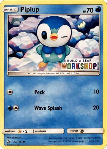 Piplup (032/156) (Build A Bear Workshop Exclusive) [Sun & Moon: Ultra Prism]