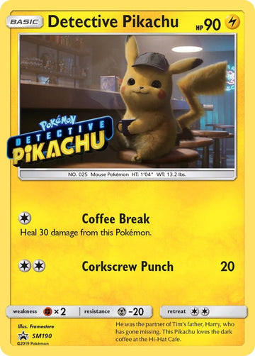 Detective Pikachu - SM190 (Stamped) [SM190] [SM Promos] Holofoil
