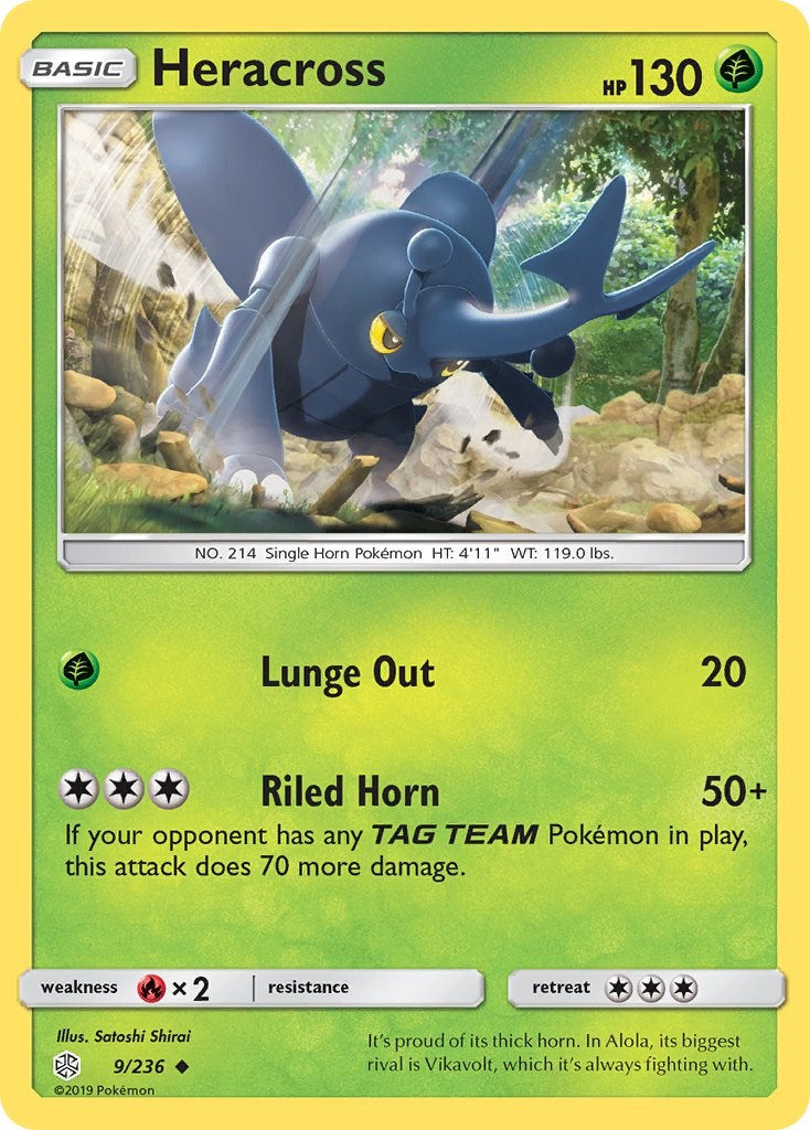 Heracross [9/236] [SM - Cosmic Eclipse] Reverse Holofoil