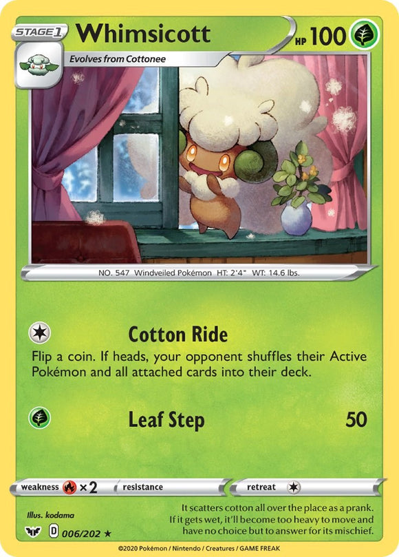 Whimsicott (006/202) [SWSH01: Sword & Shield Base Set]