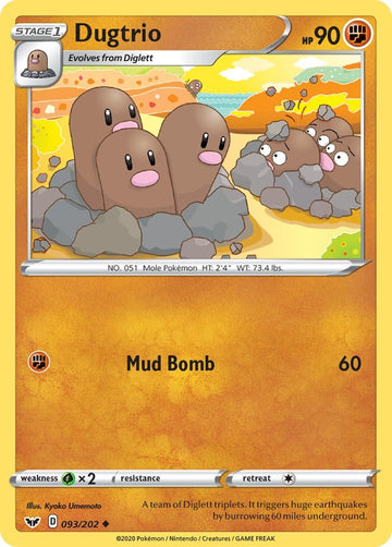 Dugtrio (093/202) [SWSH01: Sword & Shield Base Set]