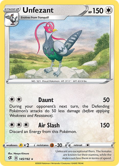 Unfezant [145/192] [Rebel Clash] Reverse Holofoil