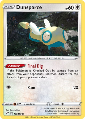 Dunsparce [137/189] [Darkness Ablaze] Reverse Holofoil