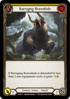 Barraging Brawnhide (Yellow) [WTR177] Unlimited Rainbow Foil
