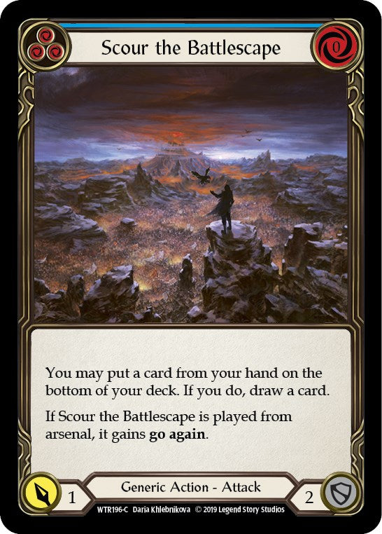 Scour the Battlescape (Blue) [WTR196] [Welcome to Rathe] 1st Edition Rainbow Foil