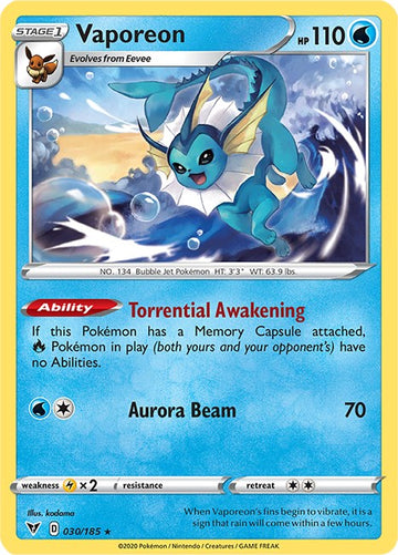 Vaporeon [030/185] [Vivid Voltage] Reverse Holofoil
