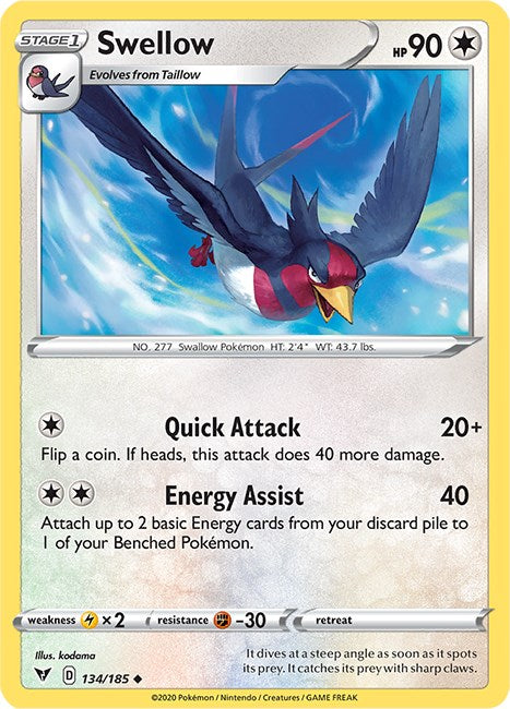 Swellow [134/185] [Vivid Voltage] Reverse Holofoil