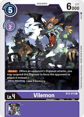 Vilemon [BT2-072] [Release Special Booster] Normal