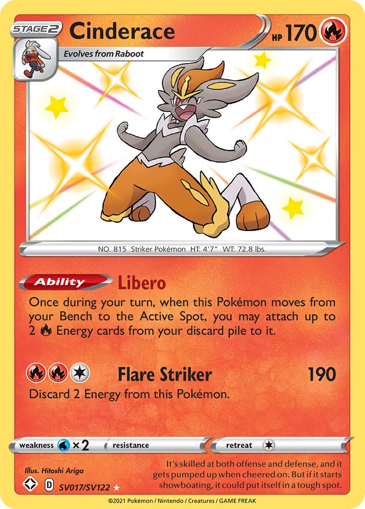 Cinderace [SV017/SV122] [Shining Fates: Shiny Vault] Holofoil