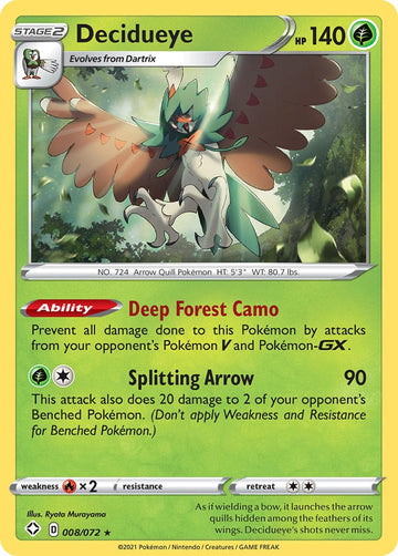 Decidueye [008/072] [Shining Fates] Reverse Holofoil
