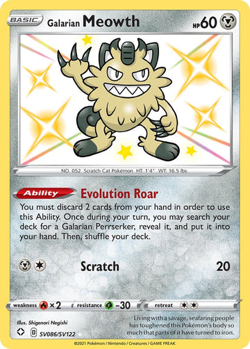 Galarian Meowth [SV086/SV122] [Shining Fates: Shiny Vault] Holofoil