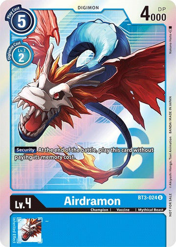 Airdramon (Box Topper) [BT3-024 U] [Release Special Booster 1.5] Foil
