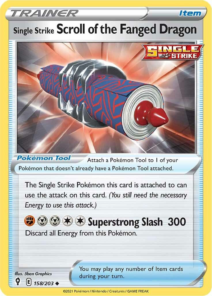 Single Strike Scroll of the Fanged Dragon [158/203] [Evolving Skies] Reverse Holofoil