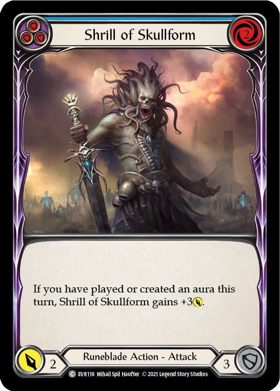 Shrill of Skullform (Blue) [EVR118] [Everfest] 1st Edition Rainbow Foil