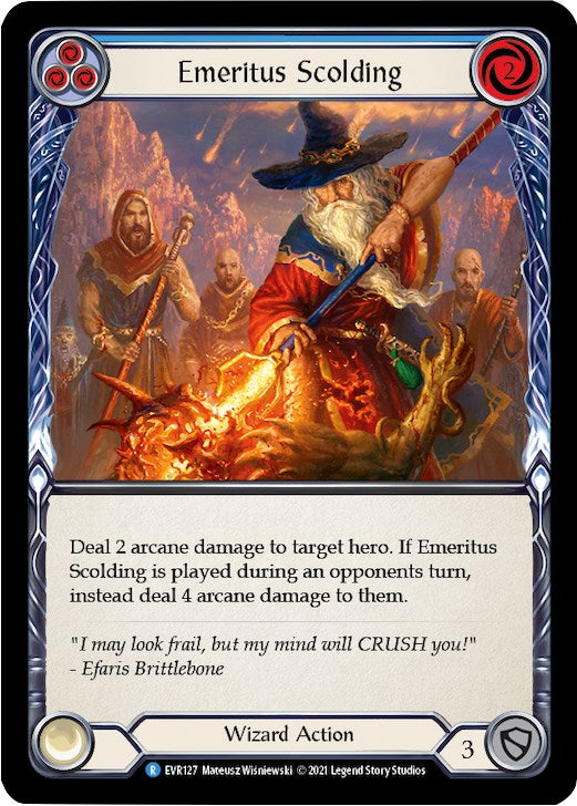 Emeritus Scolding (Blue) [EVR127] [Everfest] 1st Edition Normal