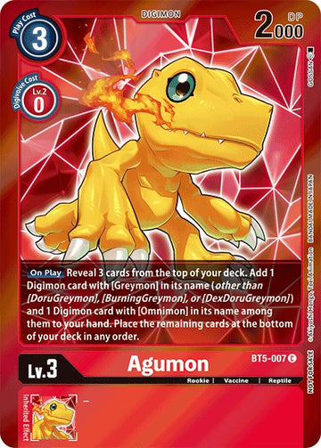 Agumon (Event Pack 2) [BT5-007 C] [Battle of Omni] Foil