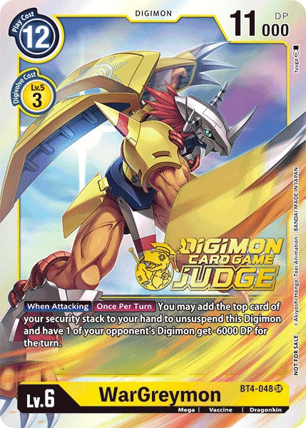 WarGreymon (Judge Pack 1) [BT4-048 SR] [Great Legend] Foil