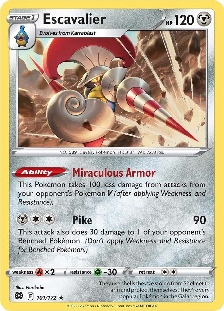 Escavalier [101/172] [Brilliant Stars] Reverse Holofoil