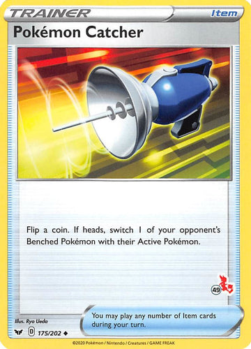 Pokemon Catcher - 175/202 (#49 Cinderace Stamped) [175/202] [Sword & Shield Base Set]