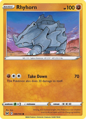 Rhyhorn [089/196] [Lost Origin] Reverse Holofoil