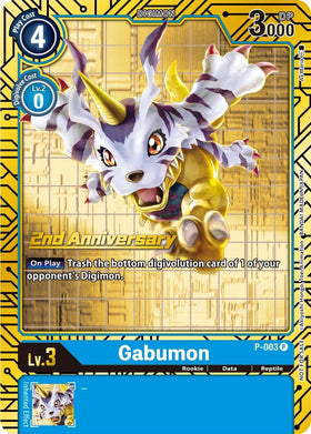 Gabumon - P-003 (2nd Anniversary Card Set) [P-003 P] [Digimon Promotion Cards] Foil