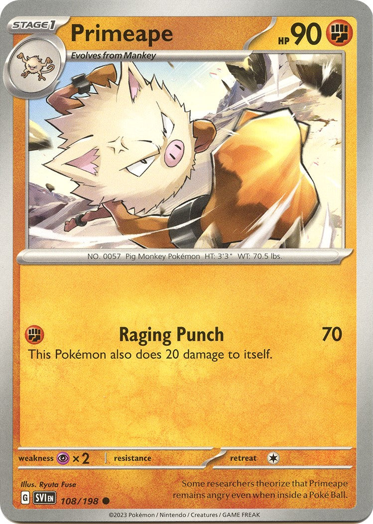 Primeape [108/198] [Scarlet & Violet Base Set] Reverse Holofoil