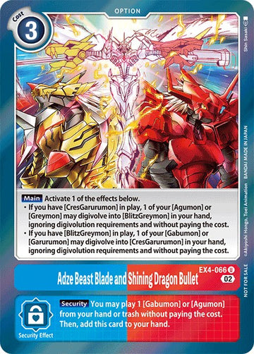 Adze Beast Blade and Shining Dragon Bullet (Alternate Art) [EX4-066] [Alternative Being Booster] Foil