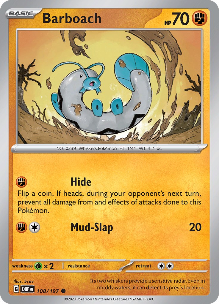 Barboach [108/197] [Obsidian Flames] Reverse Holofoil