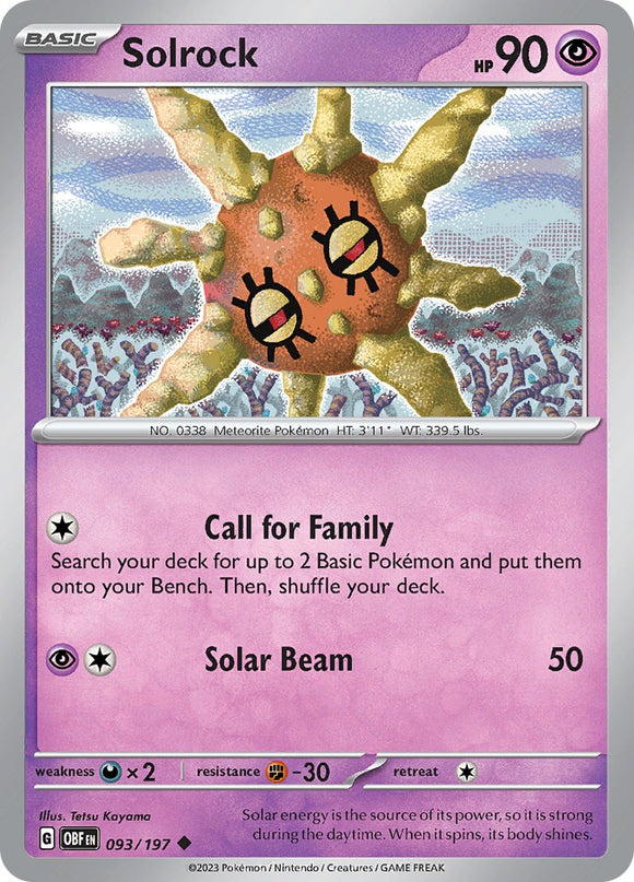 Solrock [093/197] [Obsidian Flames] Reverse Holofoil