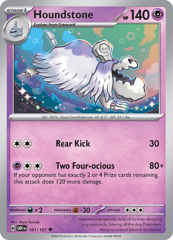Houndstone [101/197] [Obsidian Flames] Reverse Holofoil