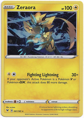 Zeraora (061/185) (Cosmos Holo) [Sword & Shield: Vivid Voltage]