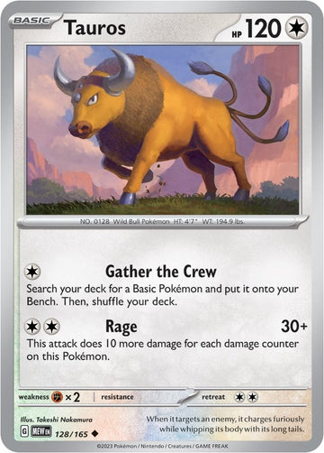Tauros (128/165) [Scarlet & Violet:  151] Reverse Holofoil