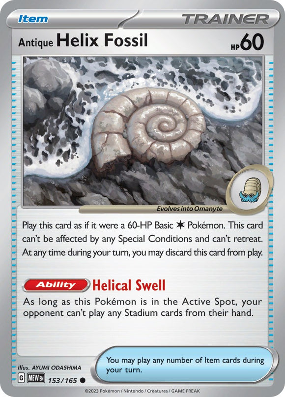 Antique Helix Fossil (153/165) [Scarlet & Violet:  151] Reverse Holofoil