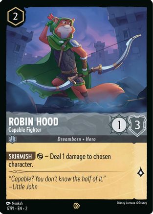 Robin Hood - Capable Fighter 017 (Disney Lorcana Promo Cards) Cold Foil