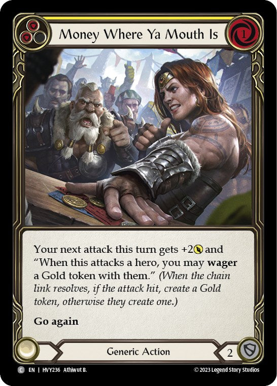 Money Where Ya Mouth Is (Yellow) [HVY236] [Heavy Hitters] Rainbow Foil