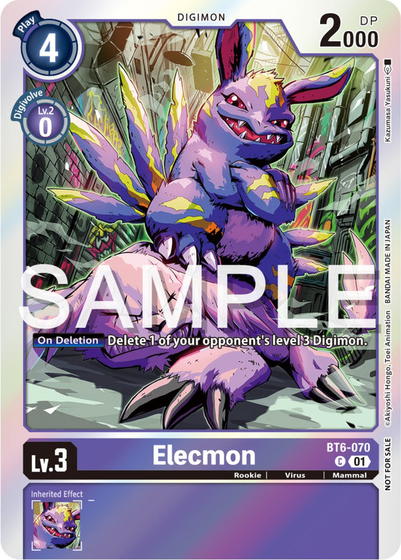 Elecmon (Official Tournament Pack Vol.12) [BT6-070 C] [Double Diamond] Foil